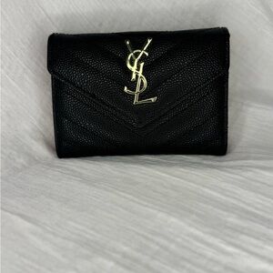 Yves Saint Laurent Black Leather Wallet